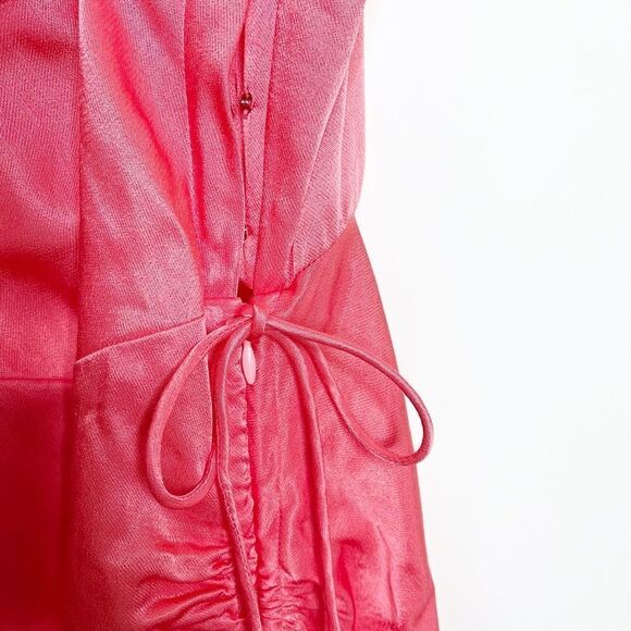 VERONICA BEARD Natasha Satin Rushed Maxi Dress - Picture 9 of 11